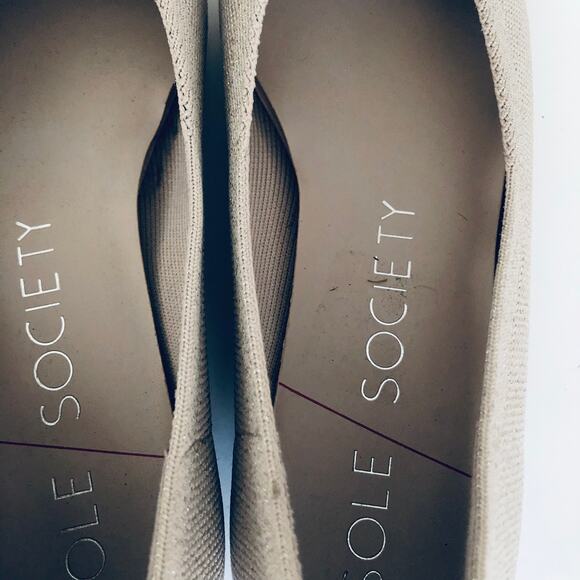 Sole Society 'Dianella' Women's 8.5 Glitter Slip On Pointed Toe Knit Flat - Picture 8 of 9